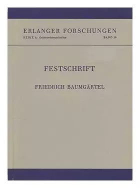 Couverture du produit · Festschrift Friedrich Baumgartel Zum 70. Geburtstag, 14. January 1958