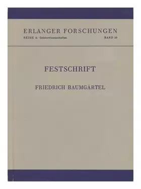 Couverture du produit · Festschrift Friedrich Baumgartel Zum 70. Geburtstag, 14. January 1958