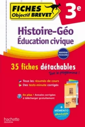 Couverture du produit · Objectif Brevet Fiches Détachables Histoire Géographie Education Civique