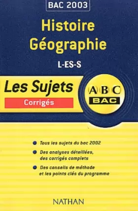 Couverture du produit · ABC Bac : Histoire-Géographie, Bac L, ES, S