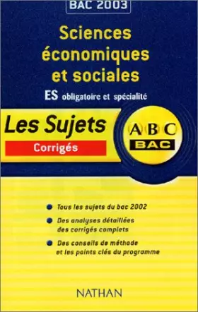 Couverture du produit · ABC Bac : Sciences économiques et sociales, Bac ES