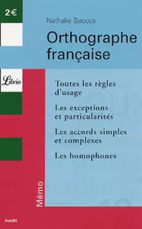 Couverture du produit · Orthographe française