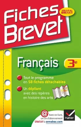 Couverture du produit · Fiches Brevet Français 3e: Fiches de cours - Troisième