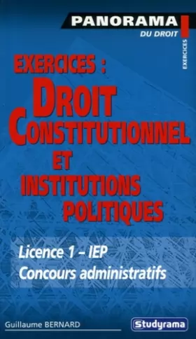 Couverture du produit · Exercices : Droit constitutionnel et institutions politiques