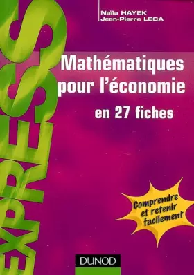Couverture du produit · Mathématiques pour l'économie : 27 fiches