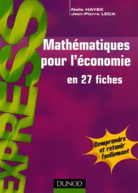 Couverture du produit · Mathématiques pour l'économie : 27 fiches