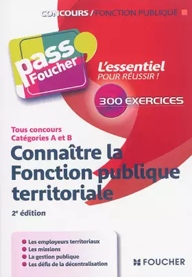 Couverture du produit · Connaître la Fonction publique territoriale - 2e édition - Tous concours catégories A et B