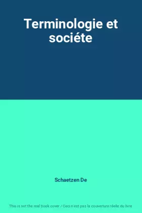 Couverture du produit · Terminologie et sociéte