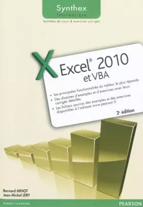 Couverture du produit · Excel 2010 et VBA Synthex