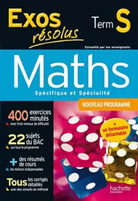 Couverture du produit · Exos résolus - Maths Terminale S - Enseignement obligatoire et de spécialité