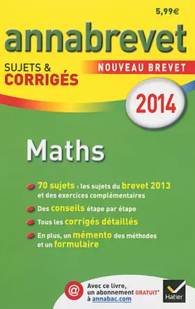 Couverture du produit · Annales Annabrevet 2014 Maths: sujets et corrigés du brevet - 3e