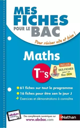 Couverture du produit · Mes fiches pour le BAC Maths Term S