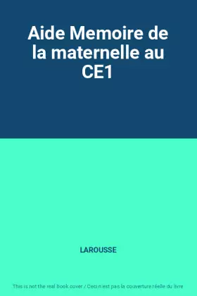 Couverture du produit · Aide Memoire de la maternelle au CE1