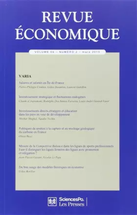 Couverture du produit · REVUE ECONOMIQUE 66 T2