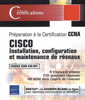 Couverture du produit · CISCO : Installation, configuration et maintenance de réseaux