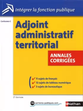 Couverture du produit · Adjoint administratif territorial - Annales corrigées