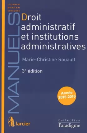 Couverture du produit · Droit administratif et Institutions administratives