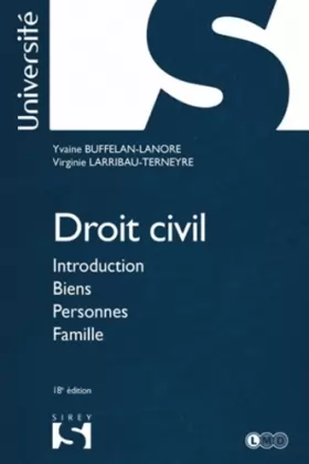 Couverture du produit · Droit civil. Introduction Biens Personnes Famille - 18e éd.