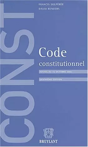 Couverture du produit · Code constitutionnel