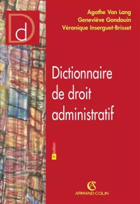 Couverture du produit · Dictionnaire de droit administratif