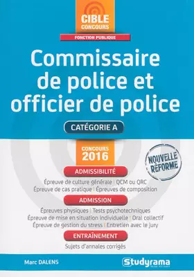 Couverture du produit · Concours commissaire de police et officier de police 2016