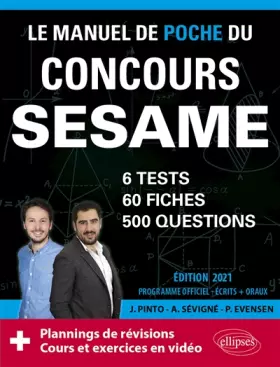 Couverture du produit · Le manuel de poche du concours SESAME: 60 fiches, 60 vidéos de cours, 6 tests, 500 questions