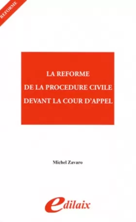 Couverture du produit · La réforme de la procédure civile devant la Cour d'appel