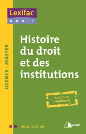 Couverture du produit · Histoire du droit et des institutions