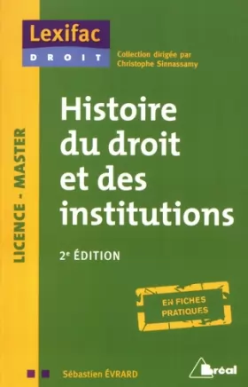 Couverture du produit · Histoire du droit et des institutions