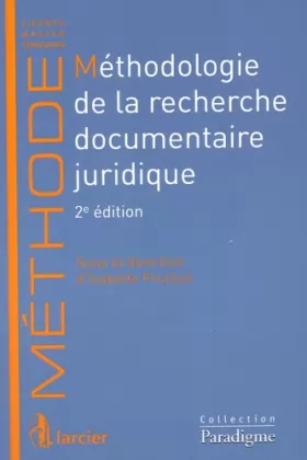 Couverture du produit · Méthodologie de la recherche documentaire juridique