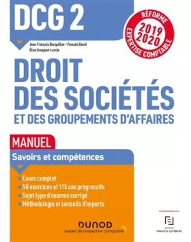 Couverture du produit · DCG 2 Droit des sociétés et des groupements d'affaires - Manuel - Réforme 19/20: Réforme Expertise comptable 2019-2020 (2019-20