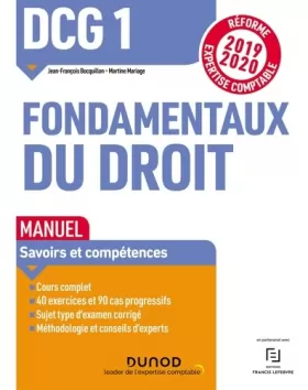 Couverture du produit · DCG 1 Fondamentaux du droit - Manuel - Réforme 2019/2020: Réforme Expertise comptable 2019-2020 (2019-2020)