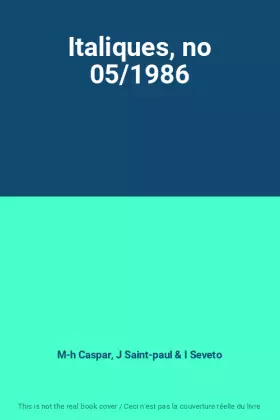 Couverture du produit · Italiques, no 05/1986