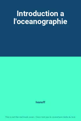 Couverture du produit · Introduction a l'oceanographie