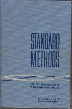 Couverture du produit · Standard Methods For The Examination Of Water And Wastewater, 13th Edition