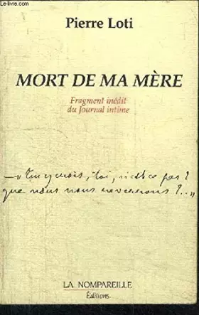 Couverture du produit · Mort de ma mére: Fragment inédit du Journal intime