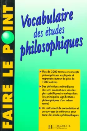 Couverture du produit · VOCABULAIRE DES ETUDES PHILOSOPHIQUES. Edition 1994