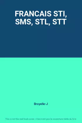 Couverture du produit · FRANCAIS STI, SMS, STL, STT