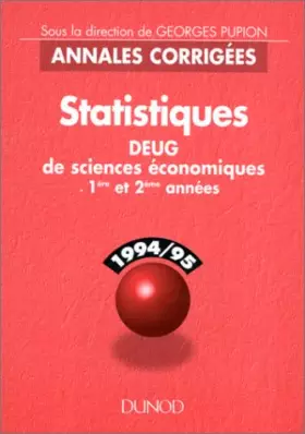 Couverture du produit · Statistiques / Annales corrigées / DEUG - 3ème édition: Annales corrigées de DEUG de sciences économiques 1re et 2e années