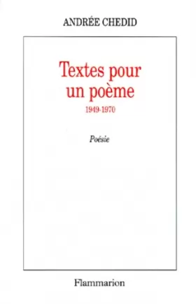 Couverture du produit · Textes pour un poème, 1949-1970