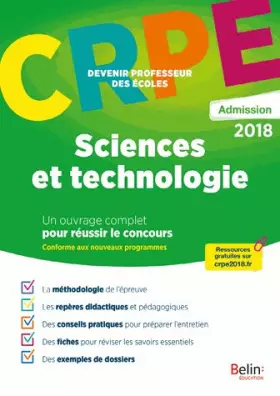 Couverture du produit · Sciences et technologies : Epreuve orale d'admission CRPE