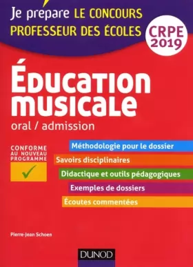 Couverture du produit · Education musicale - Oral / admission - CRPE 2019