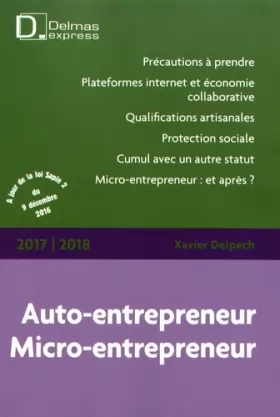 Couverture du produit · Auto-entrepreneur 2017/18 - 4e ed.: Micro-entrepreneur