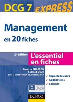 Couverture du produit · Management DCG 7 - en 20 fiches - 2e édition: en 20 fiches