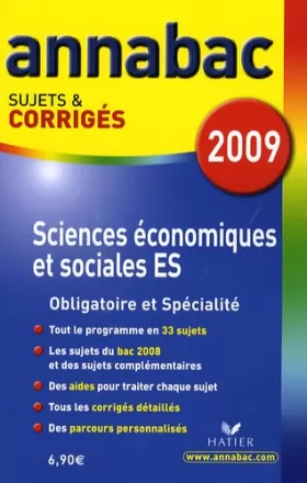 Couverture du produit · Sciences économiques et sociales ES : Sujets et corrigés