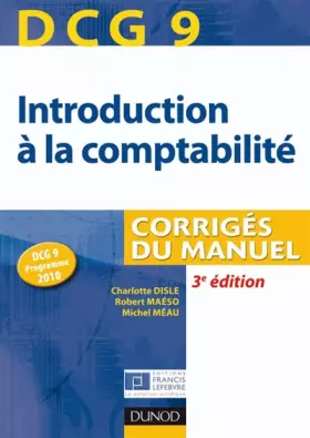 Couverture du produit · DCG 9 - Introduction à la comptabilité - 2e édition - Corrigés