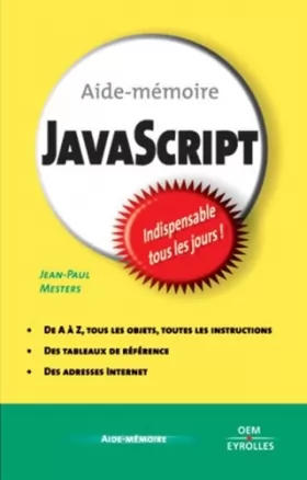 Couverture du produit · Aide-mémoire Javascript