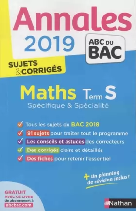 Couverture du produit · Annales ABC du BAC 2019 - Maths Term S Spé&Spé