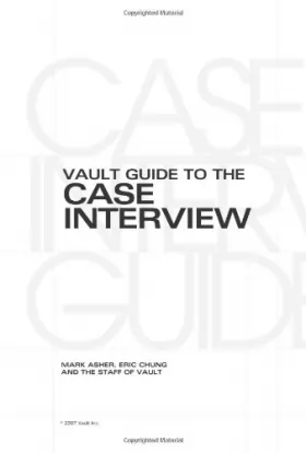 Couverture du produit · Vault Guide to the Case Interview