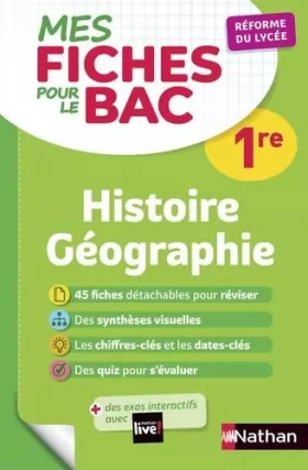 Couverture du produit · Histoire-Géographie Première - Mes fiches pour le BAC 1re - BAC 2024